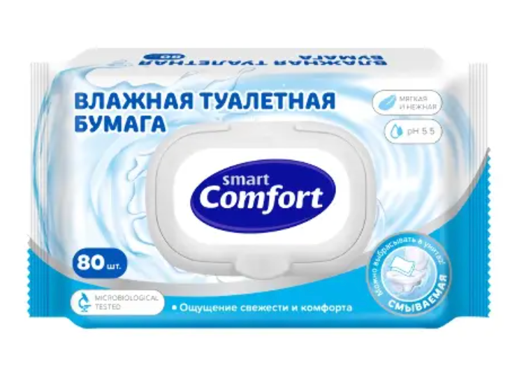 фото упаковки Smart comfort туалетная бумага влажная