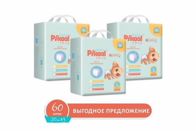 фото упаковки Pikool Comfort Подгузники-трусики детские