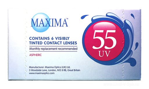 Maxima 55 UV Контактные линзы плановой замены, BC=8,6 d=14,2, D(-3.25), стерильно, 6 шт.
