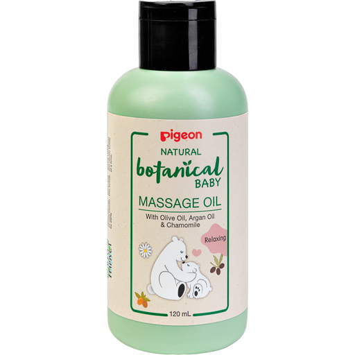 Pigeon Масло массажное Natural Botanical Baby Massage Oil, масло для детей, 120 мл, 1 шт.