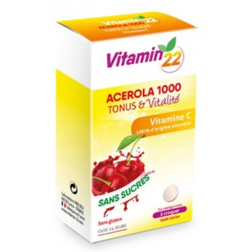 Vitamin 22 Acerola витамин C, таблетки для рассасывания, 2 г, 24 шт.