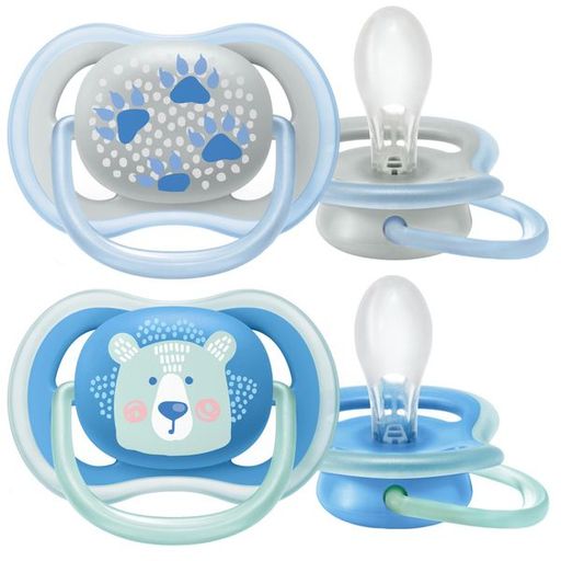 Philips Avent Ultra Air Соска-пустышка, SCF085/03, 6-18 мес, силиконовая ортодонтическая с футляром, 2 шт.