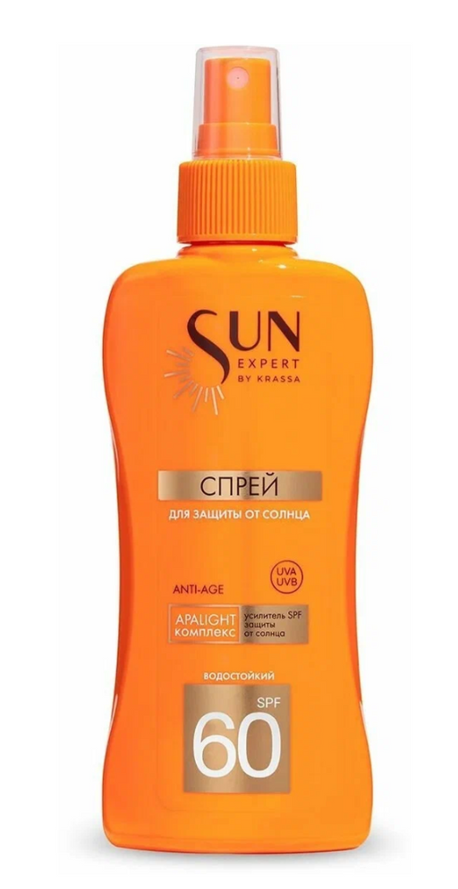 Сан Эксперт Спрей солнцезащитный SPF60+, спрей, SPF60+, 180 мл, 1 шт.