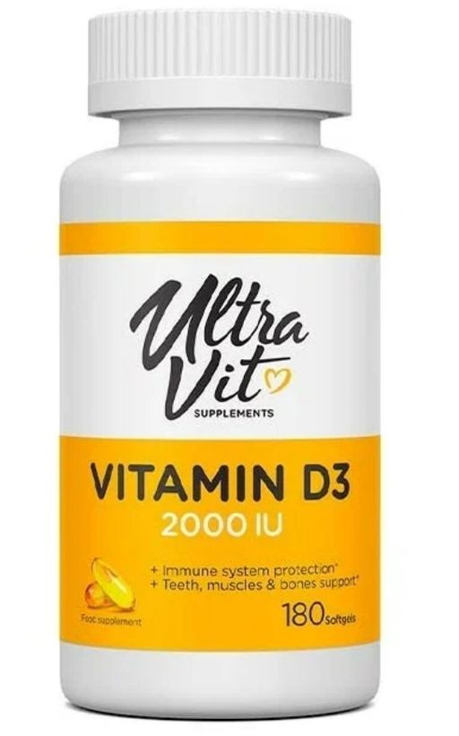 UltraVit витамин D3, 2000 МЕ, капсулы, 180 шт.