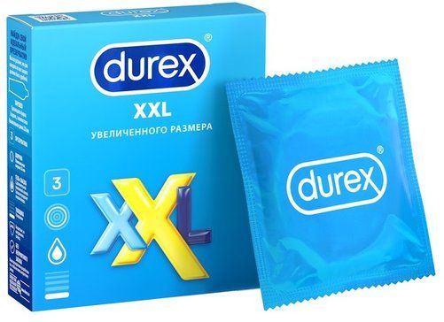 Презервативы Durex XXL, увеличенный размер, презервативы, гладкие, 3 шт.