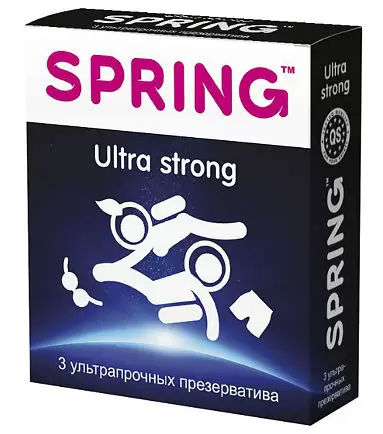 Spring Ultra Strong презервативы ультрапрочные, набор презервативов, 3 шт.